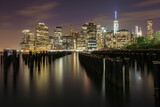 Fototapeta Miasto - Manhattan city skyline at night