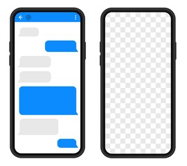 Poster - Message bubbles. SmartPhone chatting sms template bubbles. Social media design concept.Sms template bubbles for compose dialogues. Vector design template of message bubbles.Vector illustration.