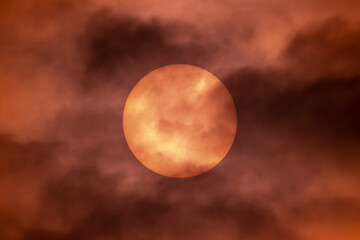 Wall Mural - sun spots on our beautiful closest star at the beginning of the new solar cycle , cornwall, uk