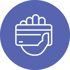 Canvas Print - Hand Holding Credit Card Outline Icon