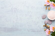 Orchid beauty flowers on vintage background. Spa background, spa therapy, beauty. Spa treatment.