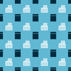 Wall Mural - Set Plastic bag with ziplock and Retro typewriter on seamless pattern. Vector.