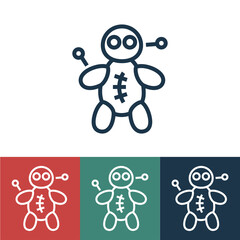 Poster - Linear vector icon with voodoo doll