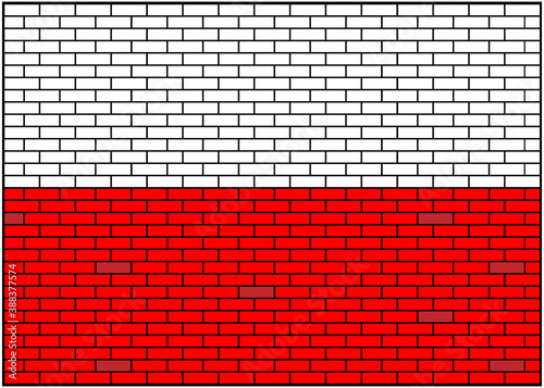 Dekoracja na wymiar  polska-flaga-na-tle-ceglanego-muru-polska-ilustracja-wektorowa