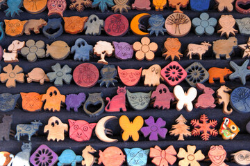 colourful wooden knickknacks