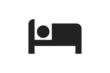Wall Mural - bed icon. hotel symbol. hospital logo. sleep roon concept, sleep sign in vector flat
