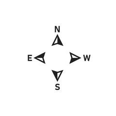 north arrow icon. compas symbol. map direction sign. north, south, west, east logo in vector flat