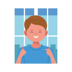 Wall Mural - happy little boy avatar character