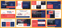 Presentations Templates Elements And Infographics In Vector Design. Business Template For Presentation Slide, Corporate Report, Marketing, Flyer And Leaflet,  Advertising, Annual Report And Banner.