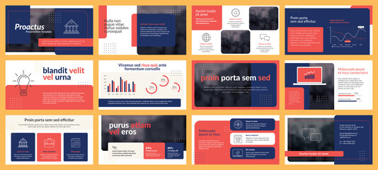 Presentations templates elements and infographics in vector design. Business template for presentation slide, corporate report, marketing, flyer and leaflet,  advertising, annual report and banner.