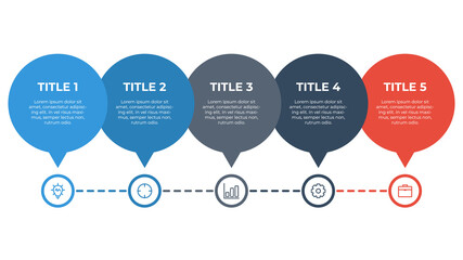 Poster - infographic element with 5 options, steps, processes, list, point. Business data visualization template vector