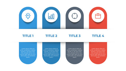 Poster - infographic element with 4 options, steps, processes, list, point. Business data visualization template vector
