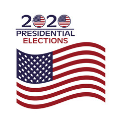 Sticker - usa elections day poster with flag and lettering