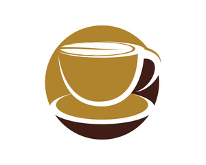 Sticker - Coffee cup inside the circle logo