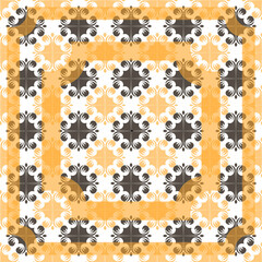 Poster - Design scarf with yellow baroque elements. Vector illustration.