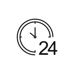 Sticker - 24 hour, clock icon isolated on white background