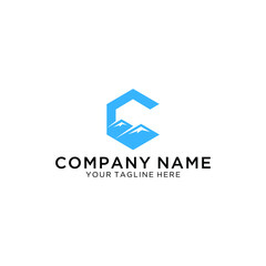 Aufkleber - logo design combined with mountains. letter c. vector