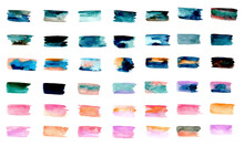 Colorful Brush Stroke Texture With Watercolor