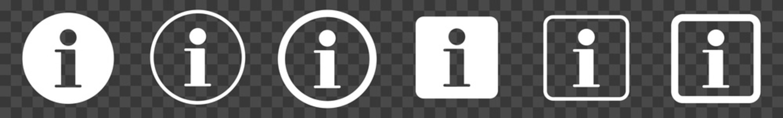 Wall Mural - info point icon white | information illustration | i point symbol | help logo | hint sign | isolated