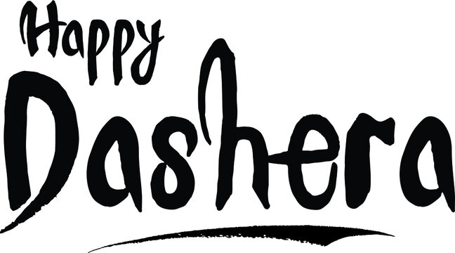 Happy Ugadi Bold Calligraphy Handwritten Text on
White Background