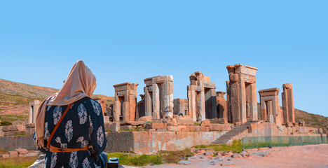 Wall Mural - The ruins of ancient city   Persepolis; Persepolis is capital of Achaemenid Empire - Shiraz, Iran