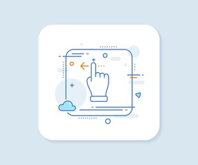 Poster - Touchscreen gesture line icon. Abstract square vector button. Slide left arrow sign. Swipe action symbol. Touchscreen gesture line icon. Quality concept badge. Vector