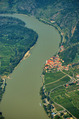 Wall Mural - Donau in Oesterreich von oben 12.9.2020