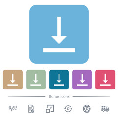 Poster - Vertical align bottom flat icons on color rounded square backgrounds