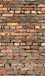Seamless brick wall texture - old dirty red masonry - grunge background