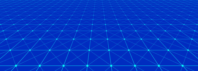 Poster - Vector perspective grid. Detailed lines forming an abstract background