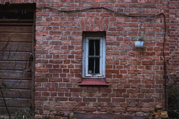 Wall Mural - old brick wall with window