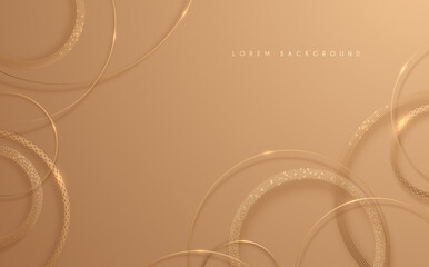 Abstract gold circle lines background