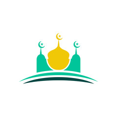 Canvas Print - Islamic schoo logo design with icon or symbol of mosque