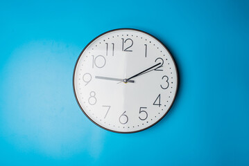 clock on blue background