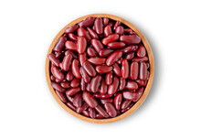 Red Kidney Beans In A Bowl Isolated On White Background.