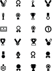 Canvas Print - 
Award and Medal Vector Icons 