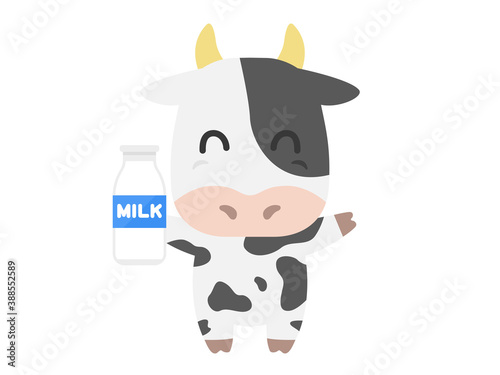 牛乳瓶を持った牛のキャラクターのイラスト Buy This Stock Vector And Explore Similar Vectors At Adobe Stock Adobe Stock
