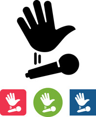 Canvas Print - Mic Drop Triumph Gesture Vector Icon