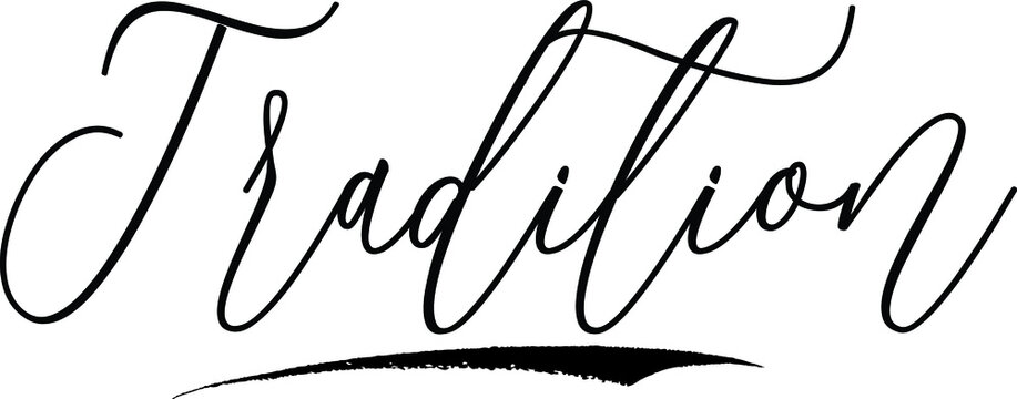 Tradition Typography Black Color Text On White Background