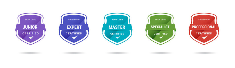 Poster - certified badge logo design for company training badge. certificates to determine based on criteria.