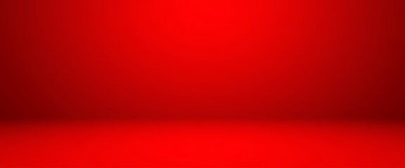empty red color studio room background, can use for background and product display