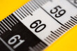 © Cesar Gallardo - Close-up of centimeter of fabric. Keep the silhouette. Healthy nutrition. Waist measurement