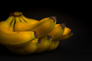 bananas on black background