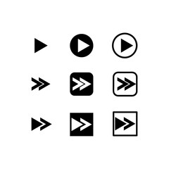 Poster - Set of black arrows flat icon design collection isolated on white background