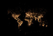 © dmutrojarmolinua - Earth night map. Vector illustration of cities lights from space. Dark globe map