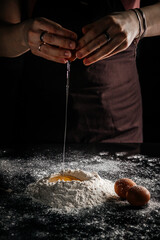 chef preparing dough for baking