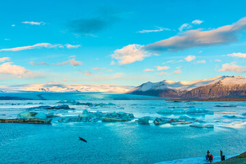 Wall Mural - Incredible natural landscape largest glacier on the island in Iceland in winter