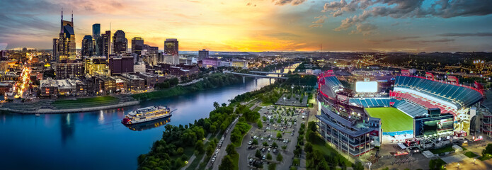 Wall Mural - nashvile skyline with stadium