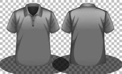 Wall Mural - Grey short sleeves polo shirt front and back side