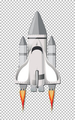 Wall Mural - Isolated rocket on transparent background